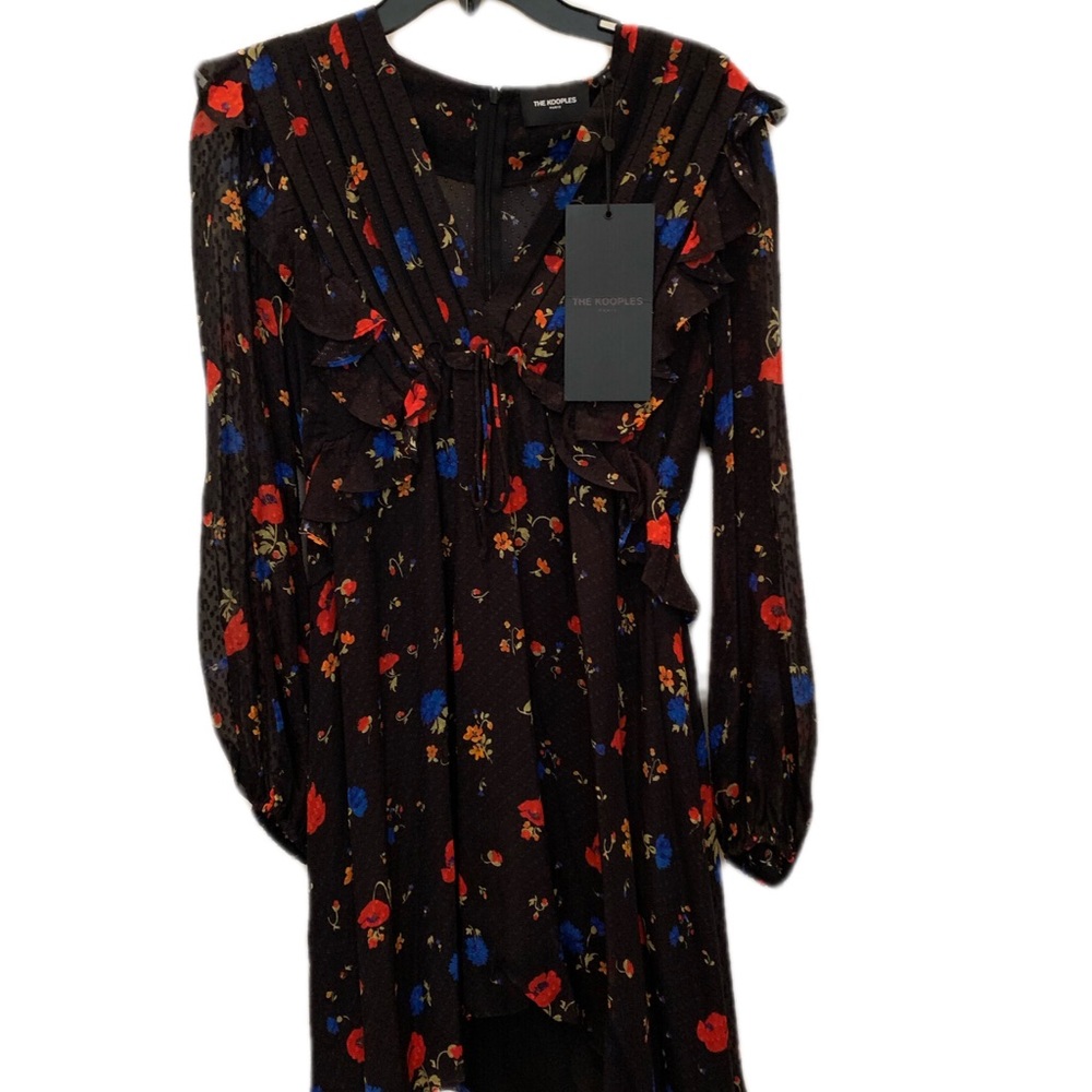 NWT The Kooples Floral print long sleeve mini dress size 3